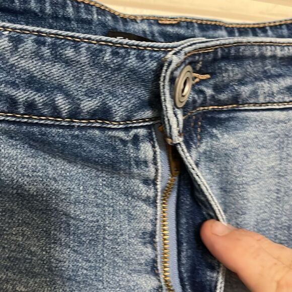 Fashion Nova Blue Ripped Boho Distressed City Queen High Waist Flip Denim Shorts - Picture 12 of 16